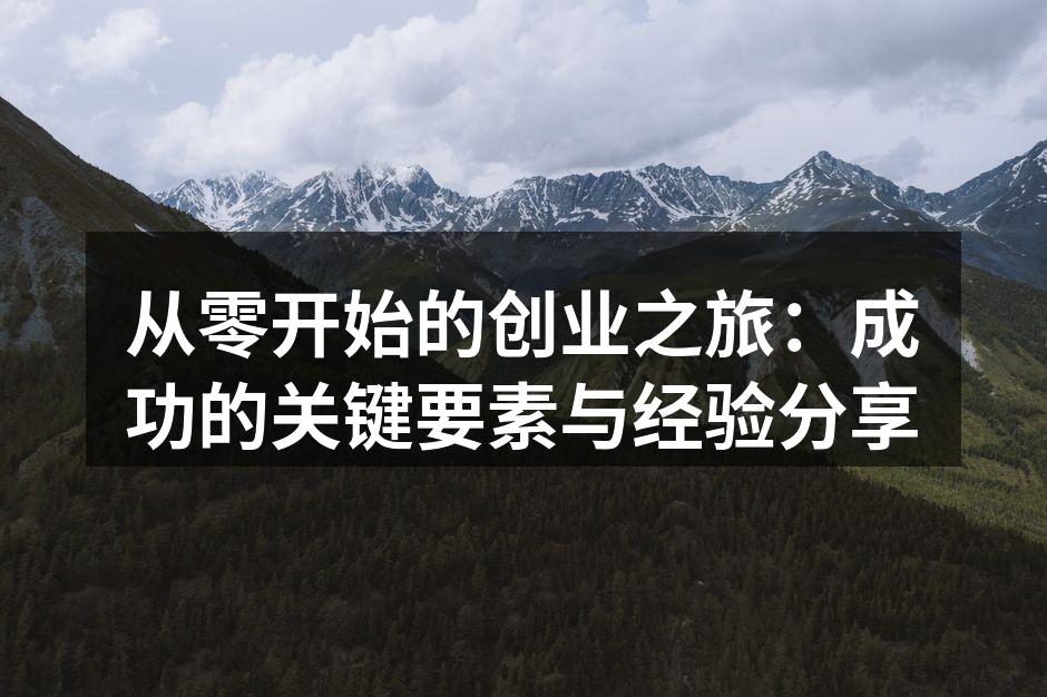 从零开始的创业之旅：成功的关键要素与经验分享